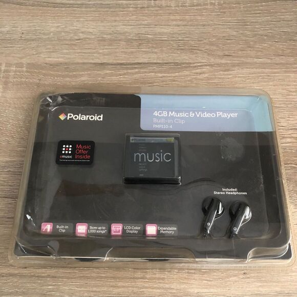 NEW Polaroid Music & Video Player 4GB PMP110-4 RARE 2011 SEALED BLACK MP3 - Picture 3 of 7
